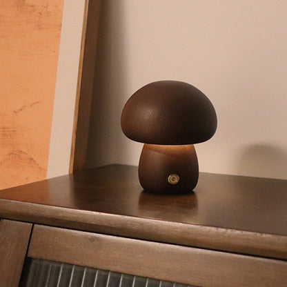 INS Wooden Mushroom Night Light Lamp